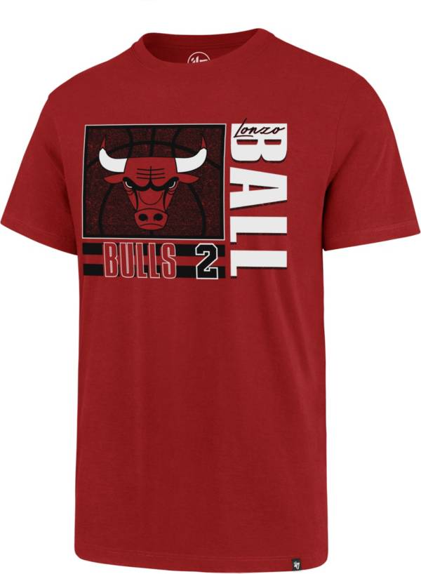 ‘47 Men's Chicago Bulls Lonzo Ball #2 Red Super Rival T-Shirt product image