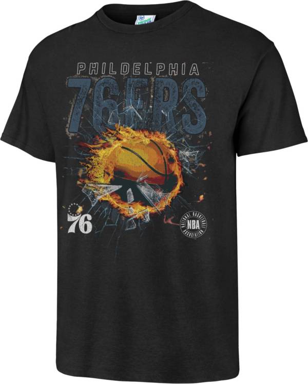 '47 Men's Philadelphia 76ers Black Vintage Tubular T-Shirt product image