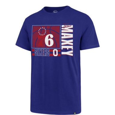 sorry, ‘47 Men's Philadelphia 76ers Tyrese Maxey #0 Royal Super Rival T-Shirt is currently out of stock