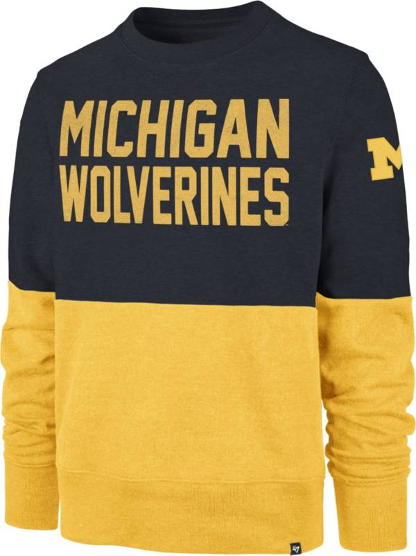 '47 Men's Michigan Wolverines Blue Pullover Crewneck Sweater product image