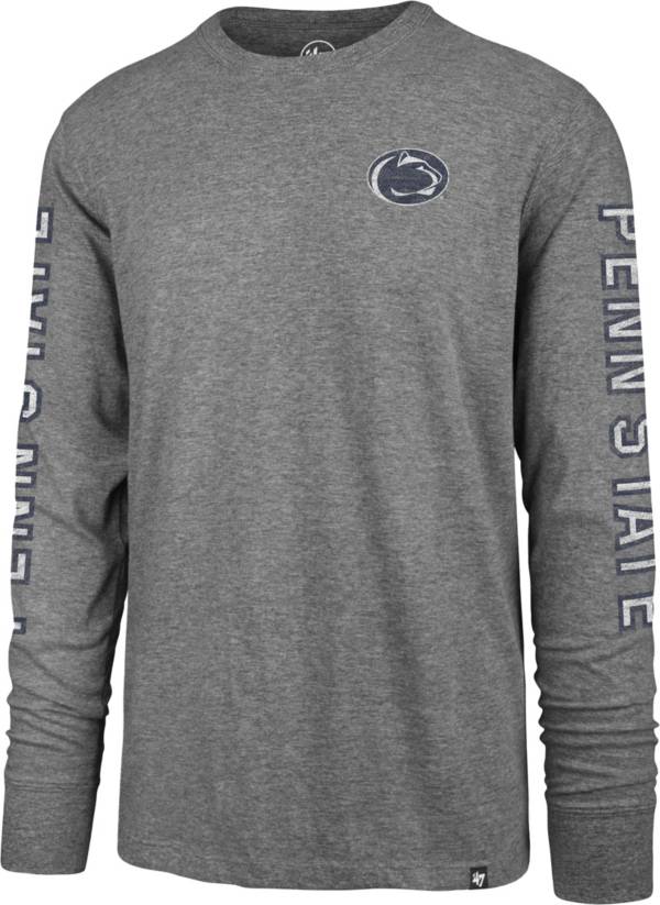‘47 Men's Penn State Nittany Lions Grey Triple Threat Franklin Long Sleeve T-Shirt product image