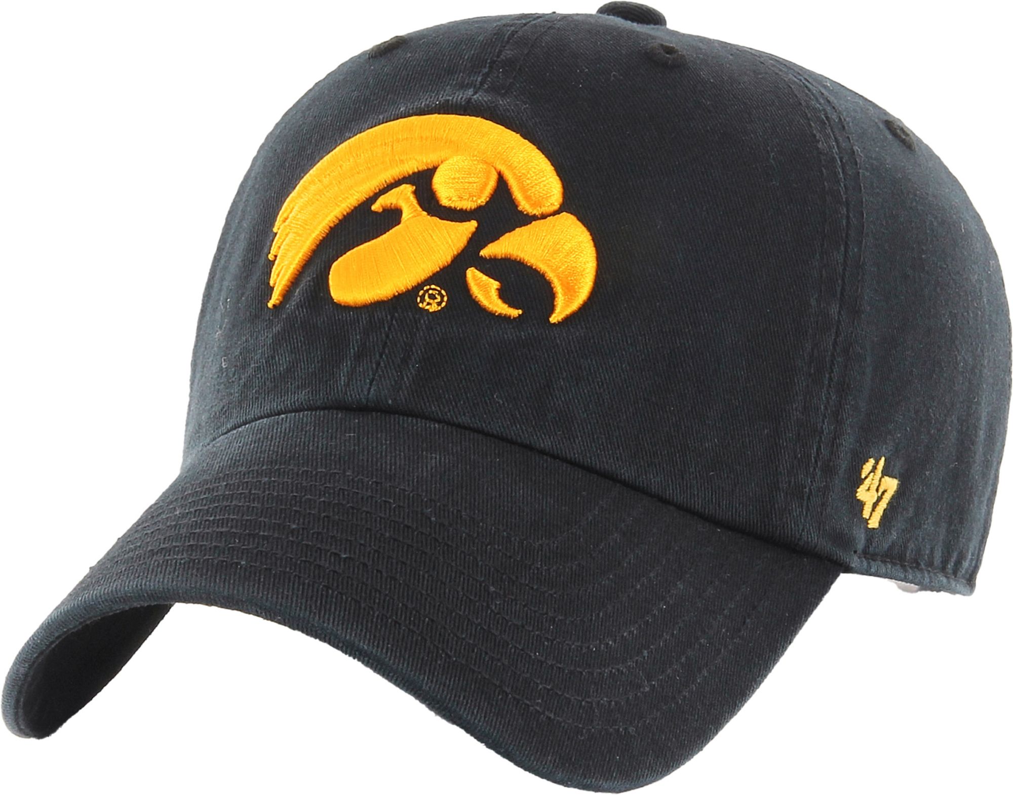 '47 Men's Iowa Hawkeyes Black Clean Up Adjustable Hat product image