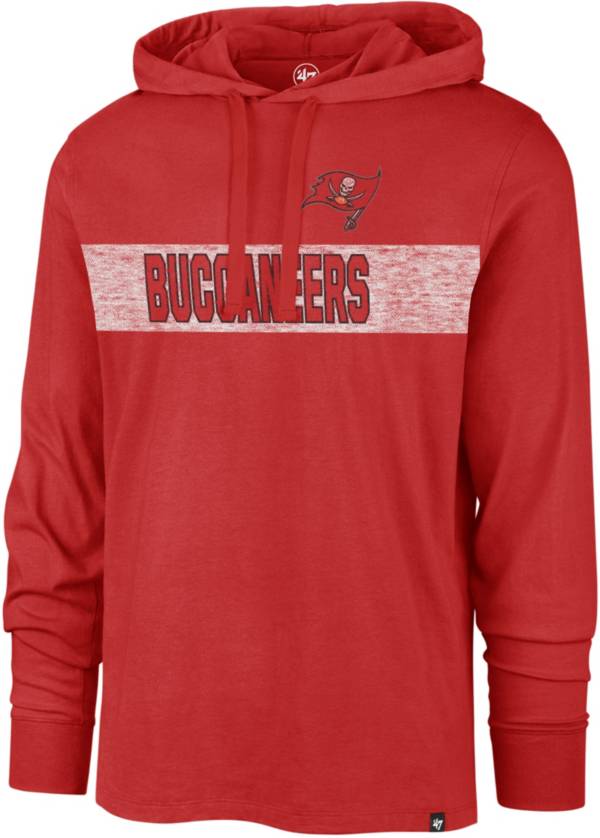 '47 Men's Tampa Bay Buccaneers Field Franklin Red Long Sleeve Hooded T-Shirt product image
