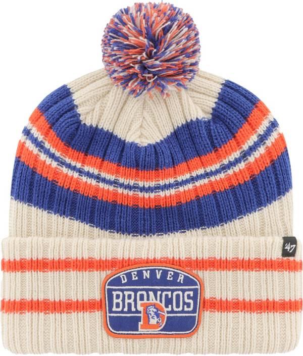 Denver Broncos '47 Bering Cuffed Knit Hat with Pom - Navy