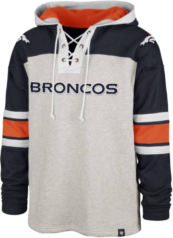 '47 Men's Denver Broncos Lacer Grey Pullover Hoodie product image