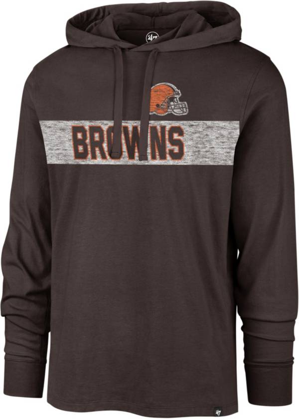 '47 Men's Cleveland Browns Field Franklin Brown Long Sleeve Hooded T-Shirt product image