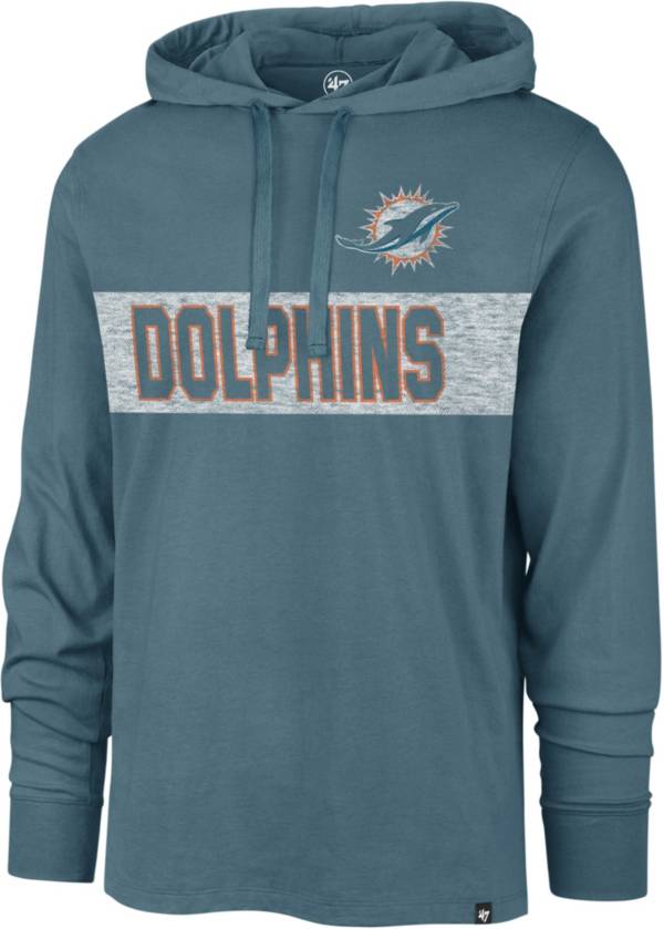 '47 Men's Miami Dolphins Field Franklin Aqua Long Sleeve Hooded T-Shirt product image