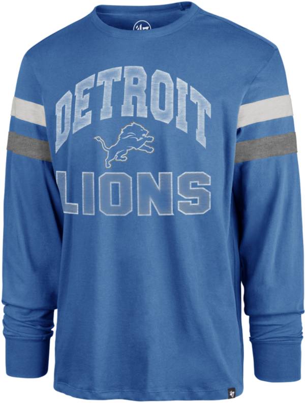 '47 Men's Detroit Lions Irving Franklin Blue Long Sleeve T-Shirt product image