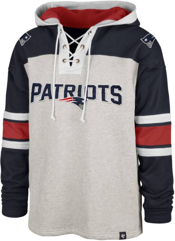 '47 Men's New England Patriots Lacer Grey Pullover Hoodie product image