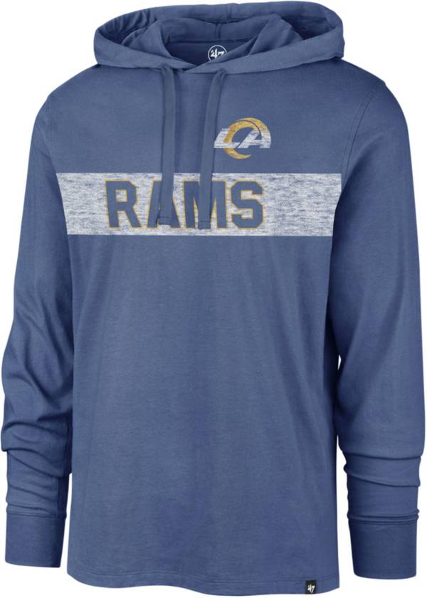 '47 Men's Los Angeles Rams Field Franklin Blue Long Sleeve Hooded T-Shirt product image