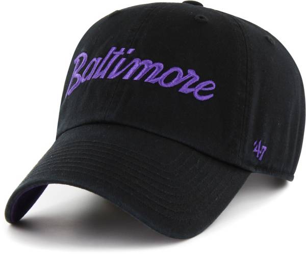 '47 Men's Baltimore Ravens City Script Black Adjustable Hat product image