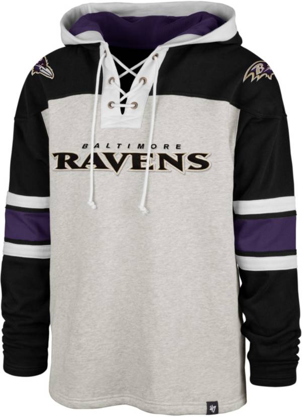 '47 Men's Baltimore Ravens Lacer Grey Pullover Hoodie product image