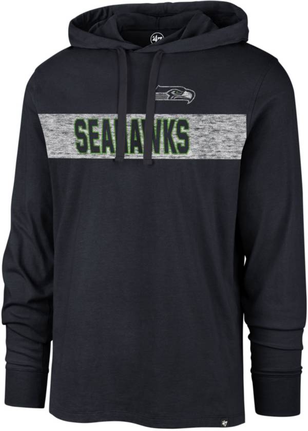 '47 Men's Seattle Seahawks Field Franklin Navy Long Sleeve Hooded T-Shirt product image