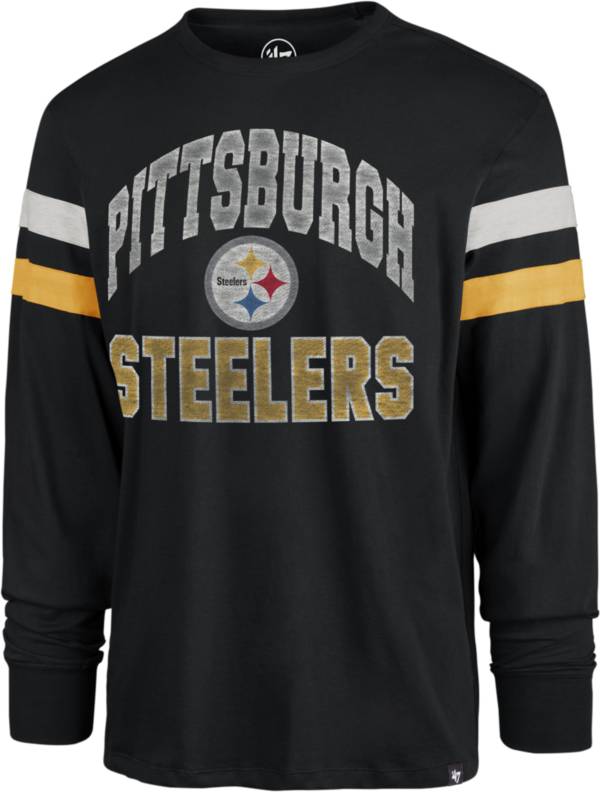 '47 Men's Pittsburgh Steelers Irving Franklin Black Long Sleeve T-Shirt product image