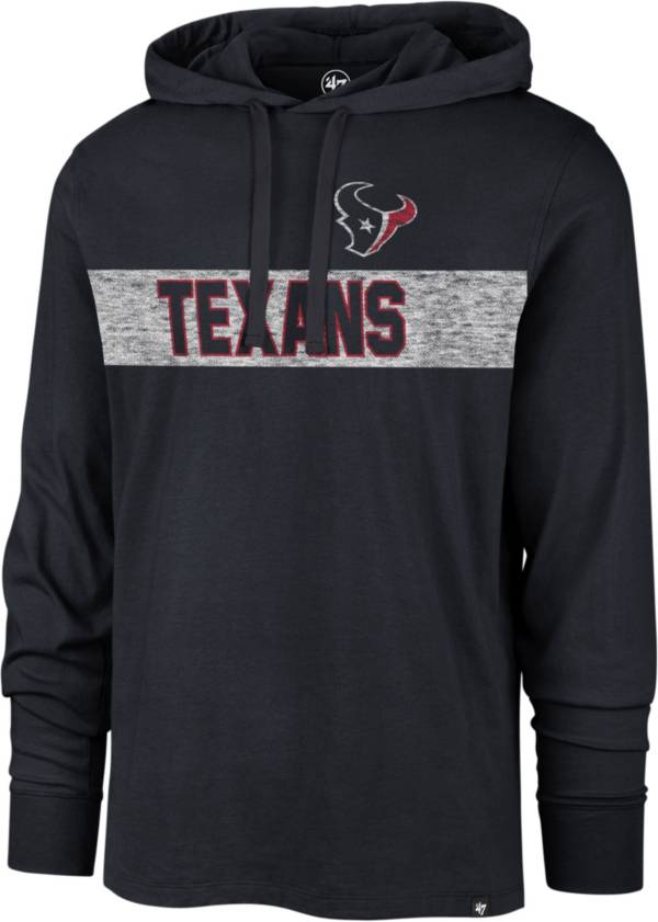 '47 Men's Houston Texans Field Franklin Navy Long Sleeve Hooded T-Shirt product image