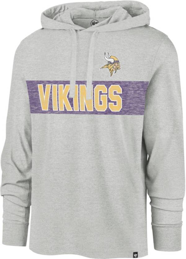 '47 Men's Minnesota Vikings Grey Field Franklin Long Sleeve Hooded T ...