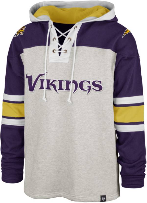 '47 Men's Minnesota Vikings Lacer Grey Pullover Hoodie product image