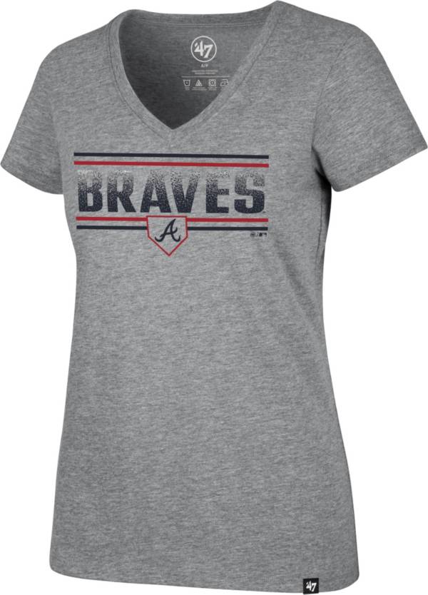 '47 Women's Atlanta Braves Gray Dazzle Rival V-Neck T-Shirt product image