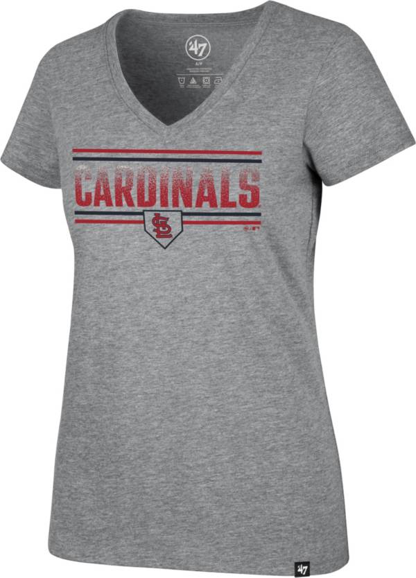'47 Women's St. Louis Cardinals Gray Dazzle Rival V-Neck T-Shirt product image