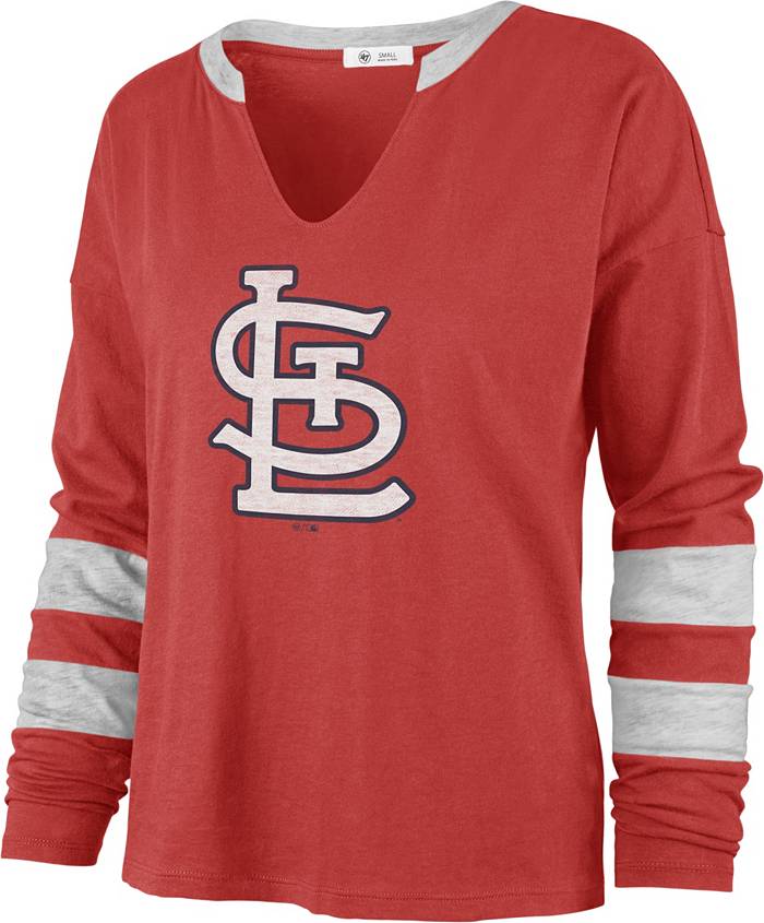 Women's New Era Red St. Louis Cardinals Team Stripe T-Shirt