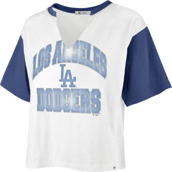 '47 Women's Los Angeles Dodgers Tan Dolly Cropped T-Shirt product image