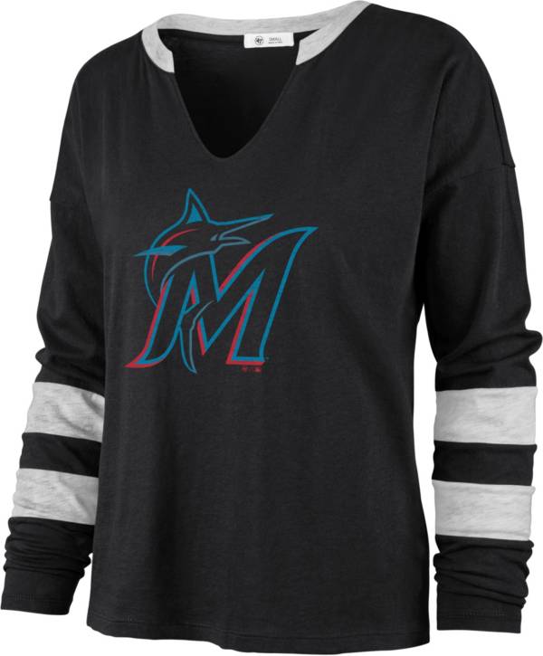 47 Women's Miami Marlins Black Celeste Long Sleeve T-Shirt