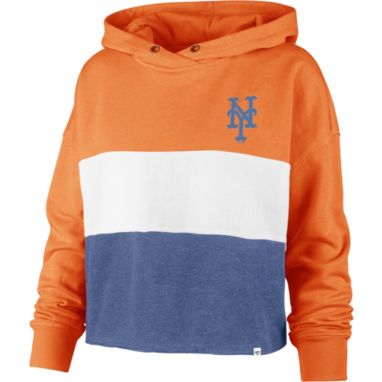 sorry, '47 Women's New York Mets Orange Lizzy Cut Off Hoodie is currently out of stock