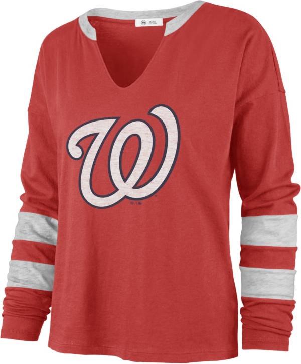 Profile Heathered Charcoal And Red Washington Nationals Plus Size  Colorblock T-shirt in Pink