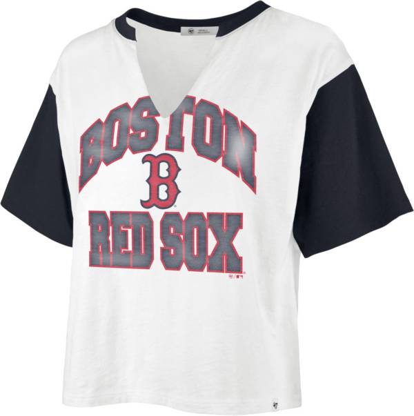 47 Women's Boston Red Sox Tan Dolly Cropped T-Shirt