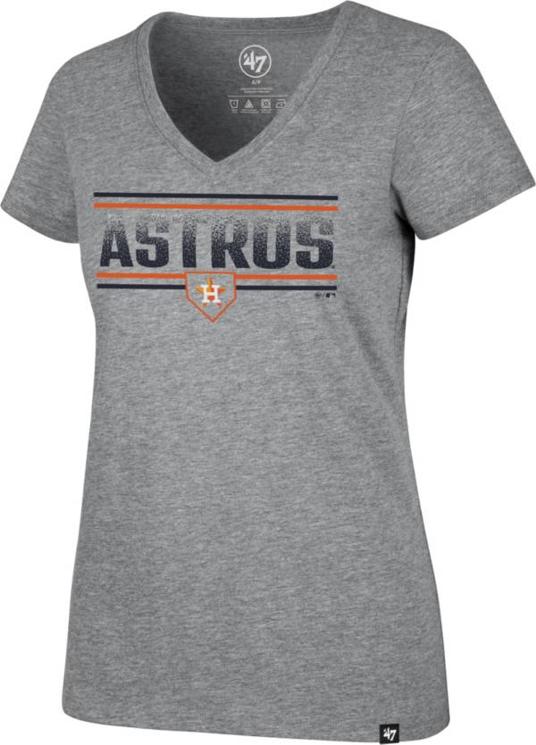 '47 Women's Houston Astros Gray Dazzle Rival V-Neck T-Shirt product image