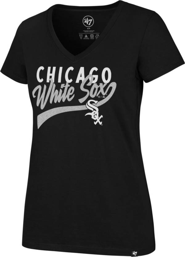 '47 Women's Chicago White Sox Black Glitter Rival V-Neck T-Shirt product image