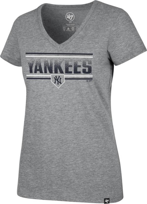 '47 Women's New York Yankees Gray Dazzle Rival V-Neck T-Shirt product image