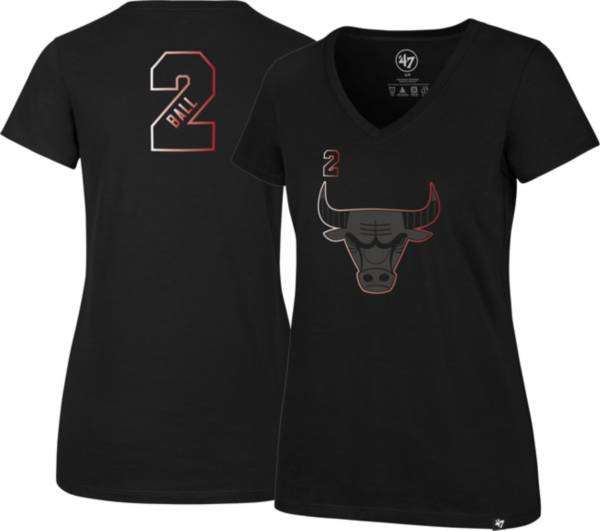 '47 Women's 2021-22 City Edition Chicago Bulls Lonzo Ball #2 Black T-Shirt product image