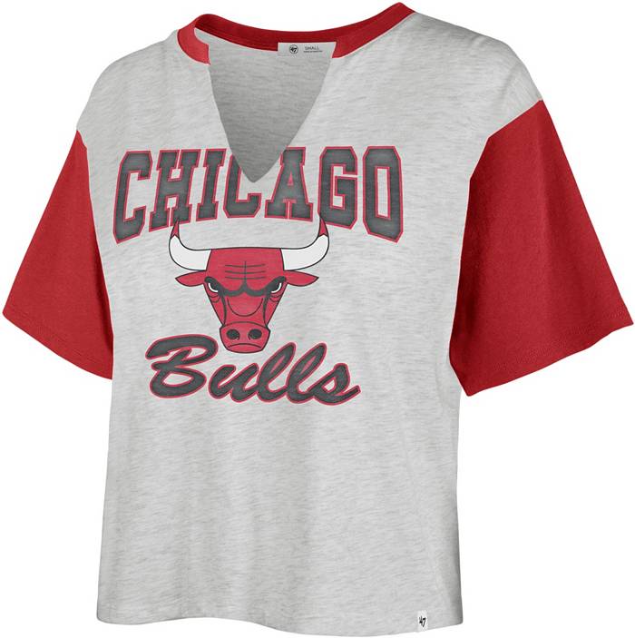 NBA Chicago Bulls Women's Short Sleeve Raglan V Neck Tee 