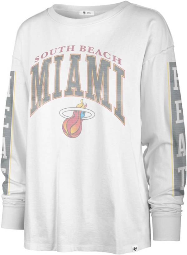 '47 Women's 2022-23 City Edition Miami Heat White Long Sleeve T-Shirt product image