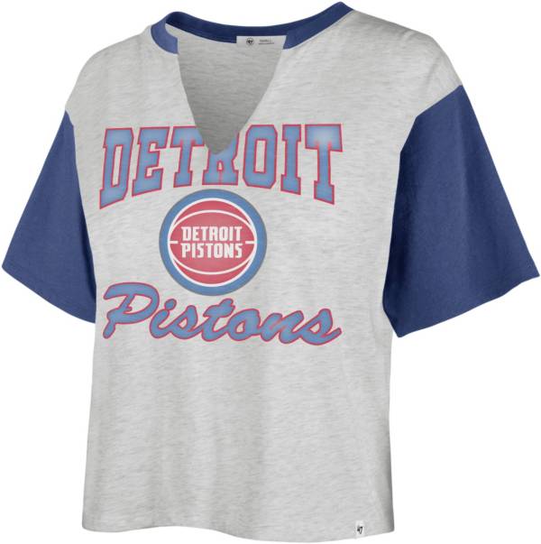 '47 Women's Detroit Pistons Grey Dolly Cropped T-Shirt product image
