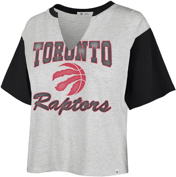 47 Women's Toronto Raptors Grey Dolly Cropped T-Shirt, Small, Gray