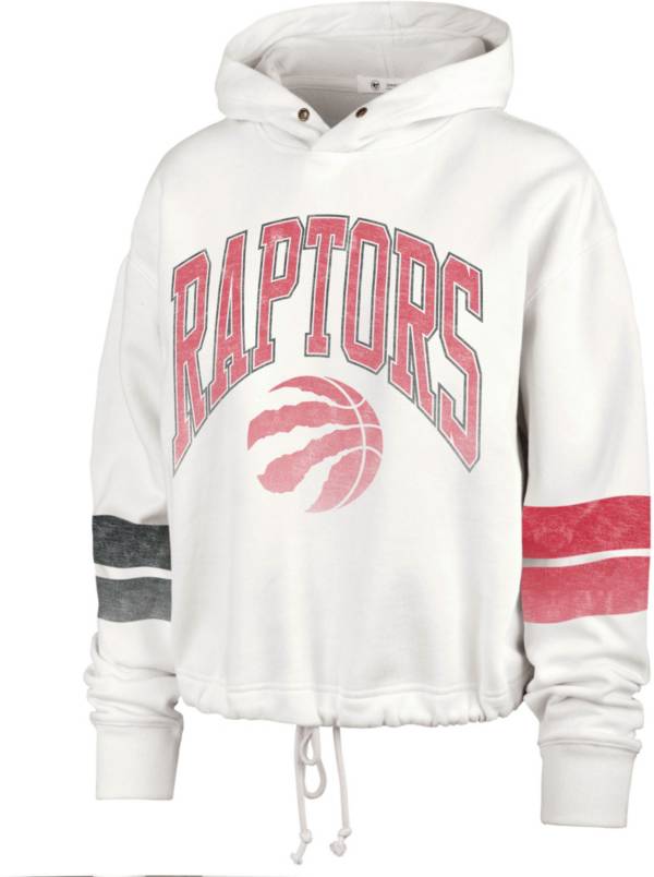 Women's Toronto Raptors Nike Red Courtside Cropped Pullover Hoodie