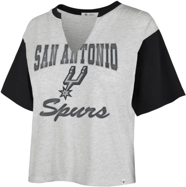 '47 Women's San Antonio Spurs Grey Dolly Cropped T-Shirt product image