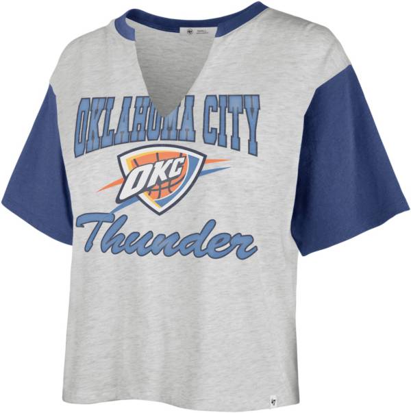 '47 Women's Oklahoma City Thunder Grey Dolly Cropped T-Shirt product image