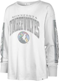 Women's Minnesota Timberwolves New Era Navy Cropped Long Sleeve T-Shirt