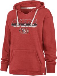 San Francisco 49ers 47 Brand Women Red 1/4 Zip Cross-Check Sweatshirt