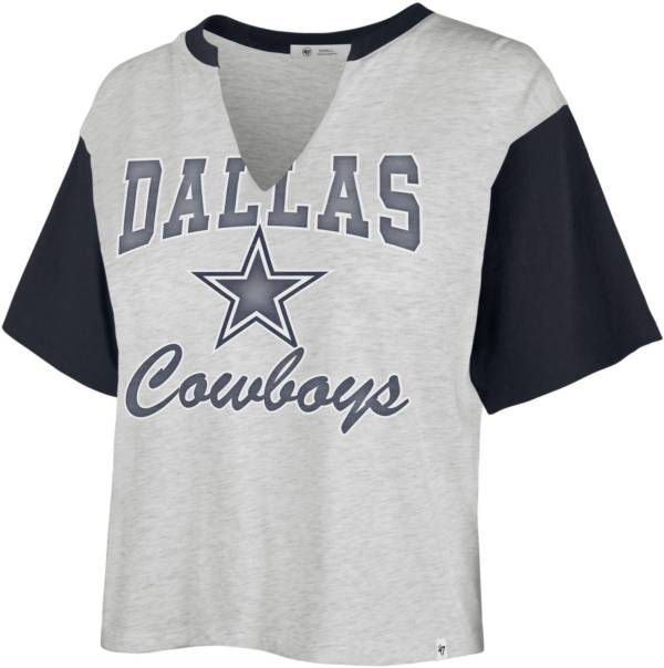 ’47 Women's Dallas Cowboys Half Moon Crop Top - L Each