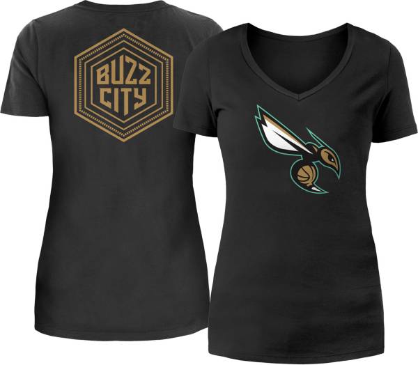 5th & Ocean Women's 2022-23 City Edition Charlotte Hornets Black V-Neck T-Shirt product image