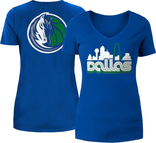 5th & Ocean Women's 2022-23 City Edition Dallas Mavericks Blue V-Neck T-Shirt product image