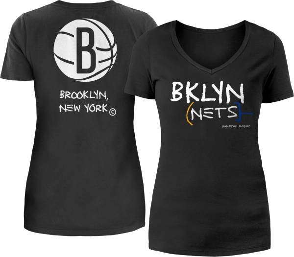 5th & Ocean Women's 2022-23 City Edition Brooklyn Nets White V-Neck T-Shirt product image