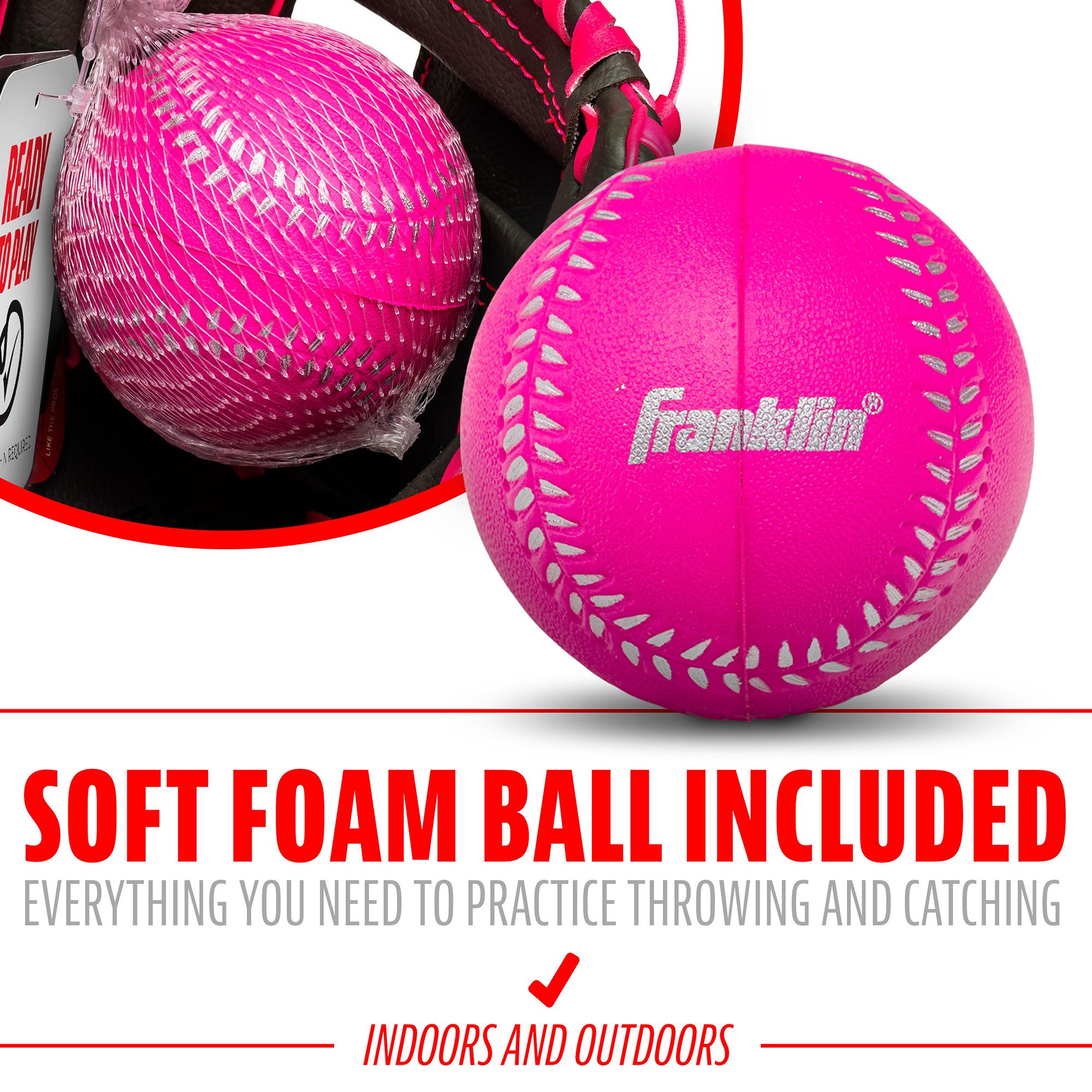 Franklin 9.5” Girls' Tee Ball RTP Series Glove w/ Ball product image