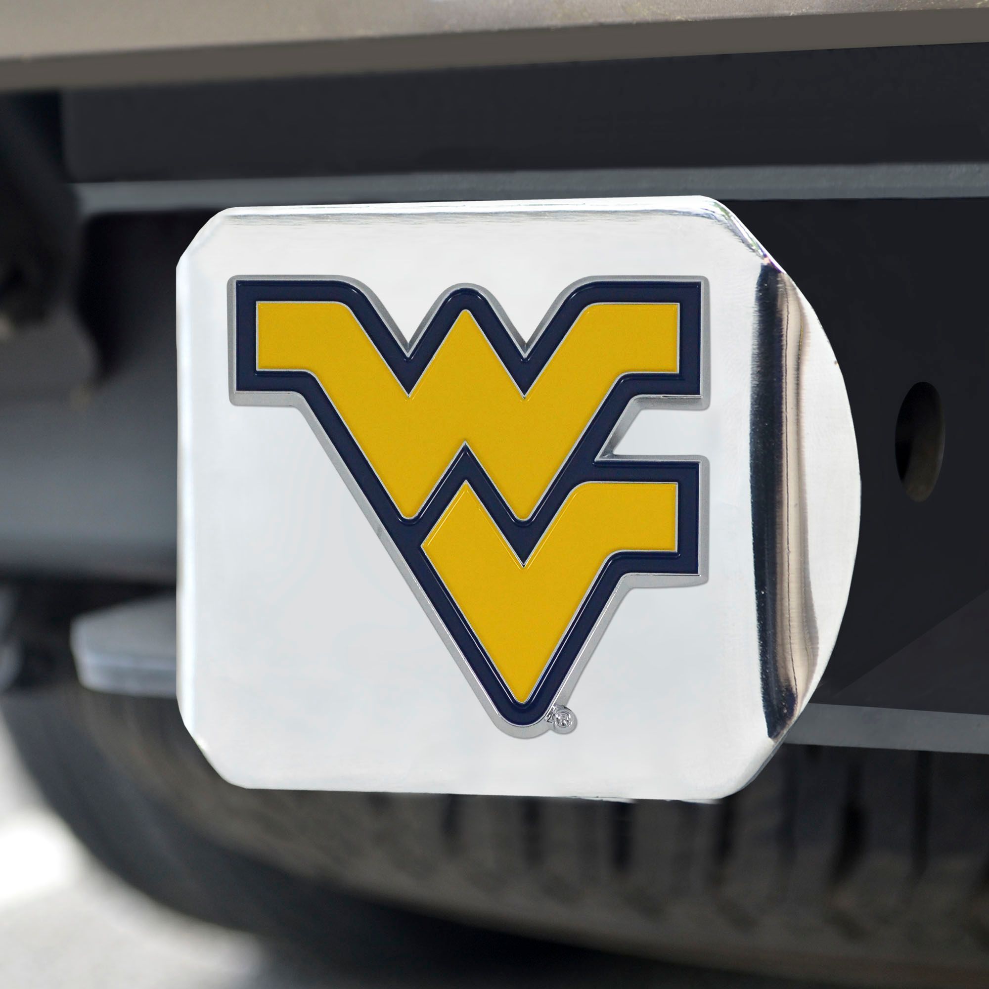 FANMATS West Virginia Mountaineers Chrome Hitch Cover product image