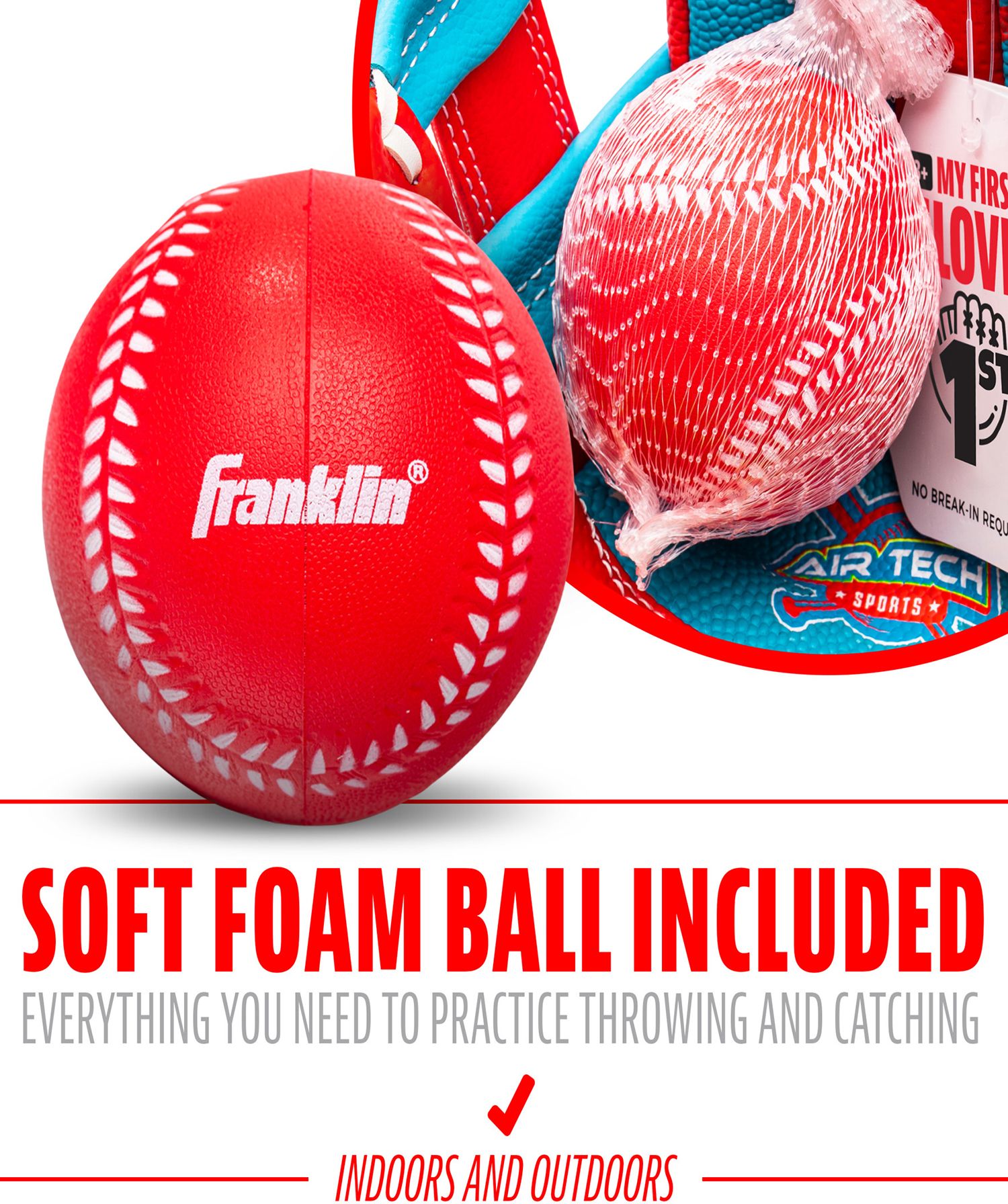 Franklin 9” Air Tech Adapt Series Teeball Glove and Ball Set product image