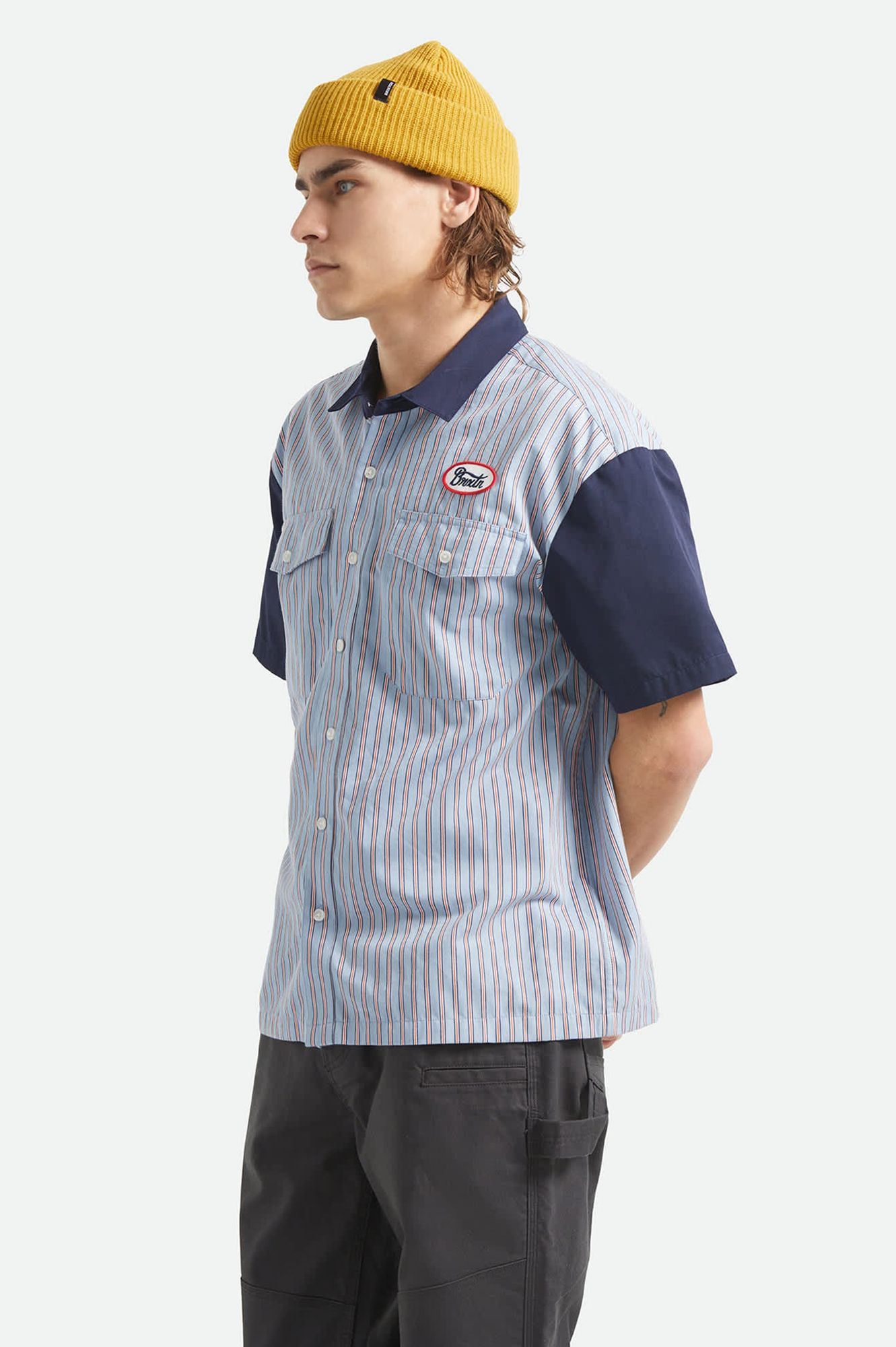 BRIXTON Men's Builders Olson Woven Short Sleeve Shirt product image